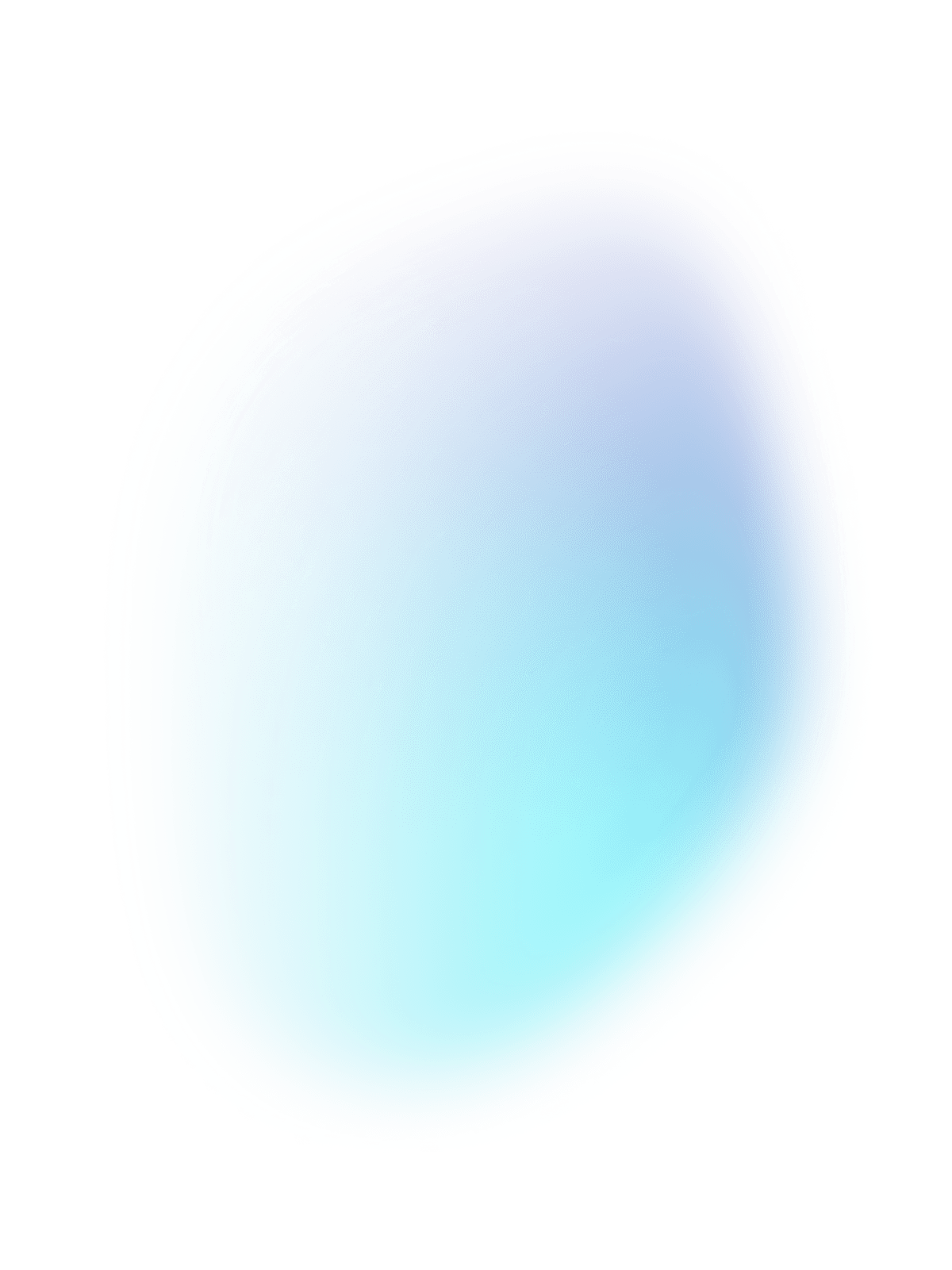 Abstract ZeroTier brand graphic featuring a soft blue and cyan gradient shape on a light background.