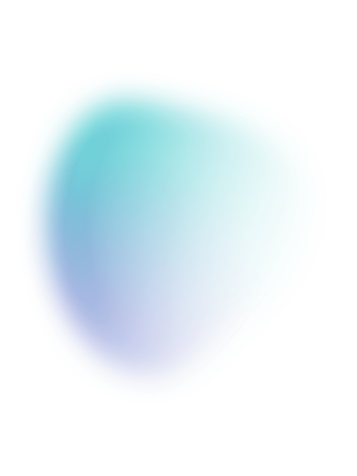 Abstract ZeroTier brand graphic featuring a soft blue and cyan gradient shape on a light background.